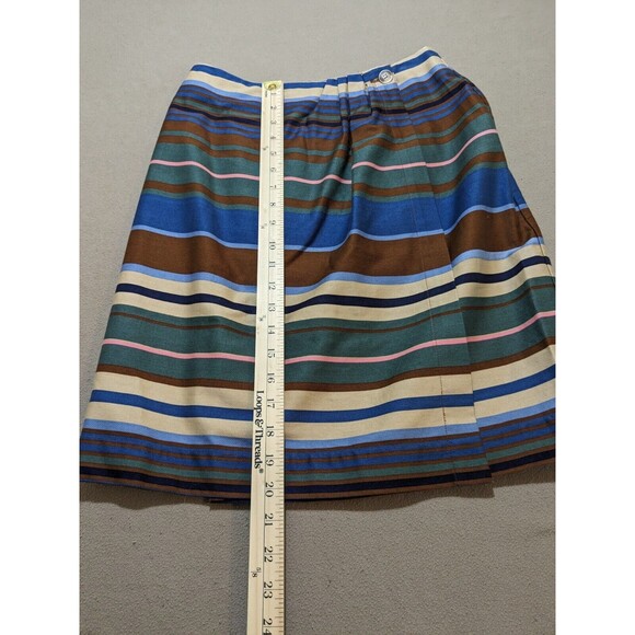 Bechamel Vintage Women's Cotton Multi-Color Stripped Wrap Around Skirt Size 8 - Picture 10 of 10